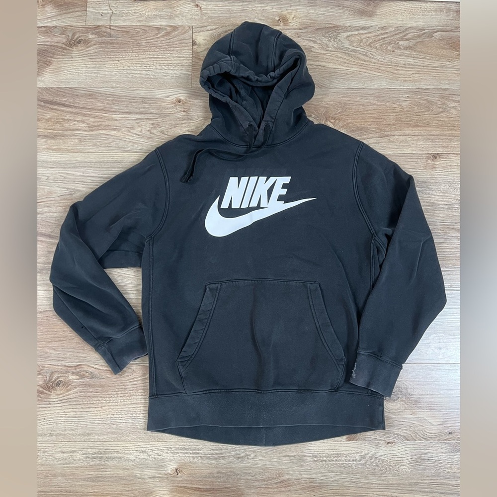 Nike Men's Distressed Black Hoodie